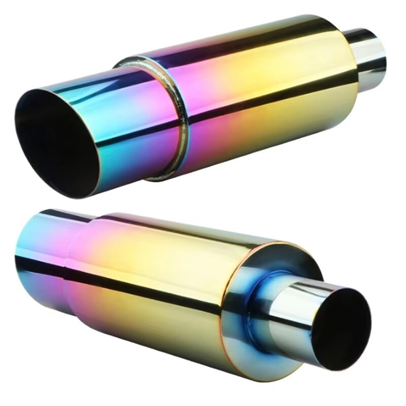 Car Silencer 55mm tłumik wydechowy samochód rura wydechowa ze stali nierdzewnej uniwersalny prosty bęben zagęścić układ(Coloful)