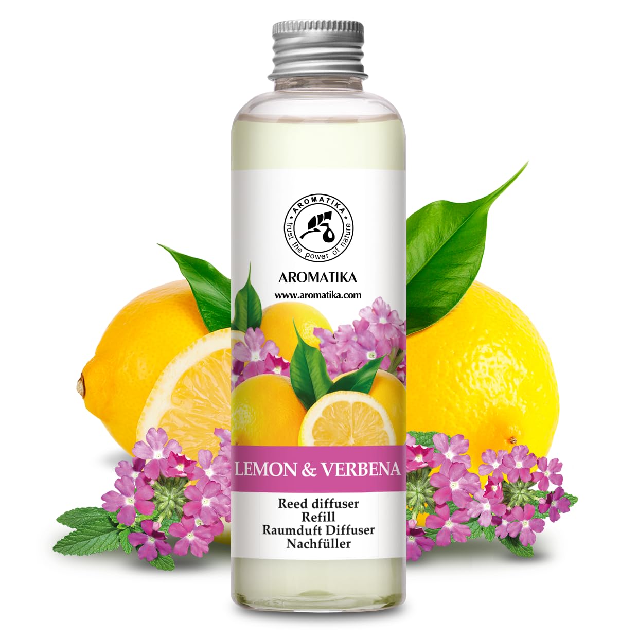 Lemon & Verbena Refill Reed Diffuser 6.8 Fl Oz - Room Diffuser Refill - Home Fragrance - Room Freshener - Fresh and Long Lasting Fragrance