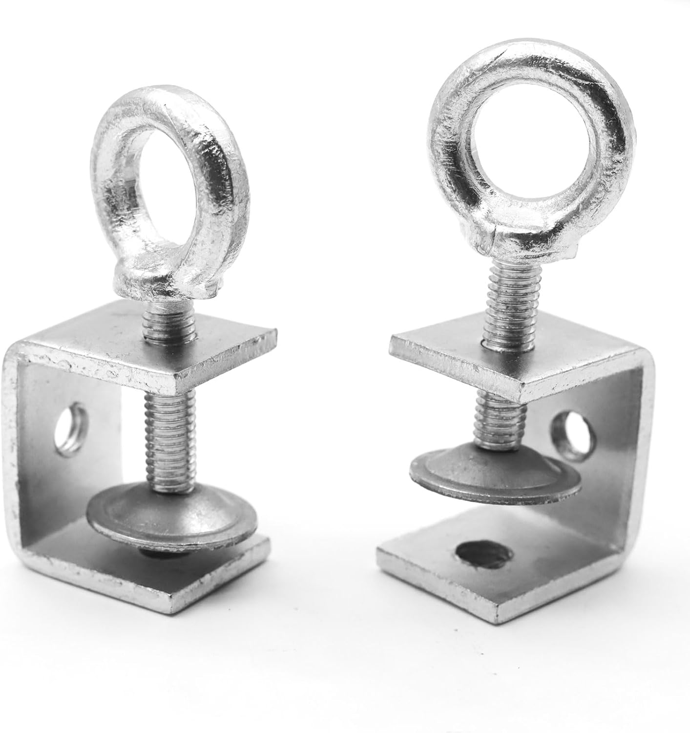 3 cm/ 1 Inch Jaw Small C Clamps with Hanging Ring Bolts, Made of 3mm Thick Stainless Steel, Compatible with M8 Screws for Quick Assembly, Desk Clamp & Beam Clamp (only ring bolt handle)
