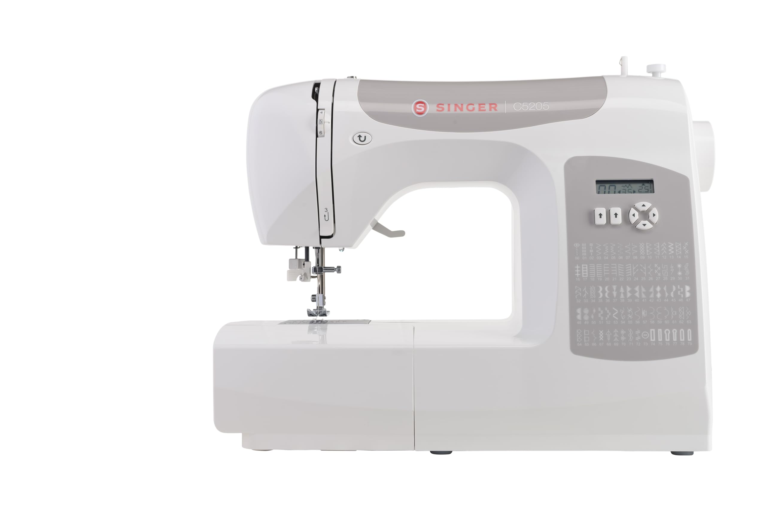 SINGER C5205 Computerized Sewing Machine with 80 Built-In Stitches | LCD Display | Automatic Needle Threader | 800 SPM High-Speed Motor | Extension Table & 8 Presser Feet