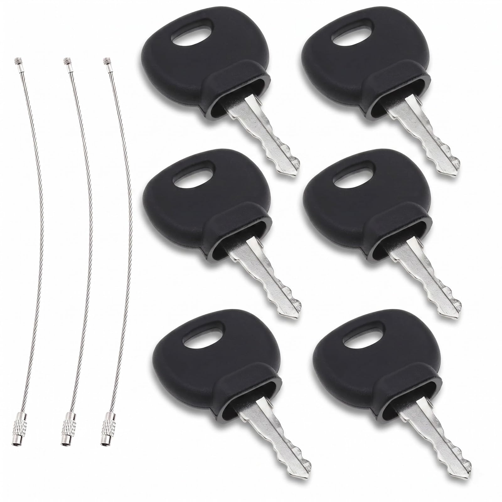 9PCS Ignition Key 14607,Construction Machines Key,Universal Lgnition Switch Spare Keys with Keychain