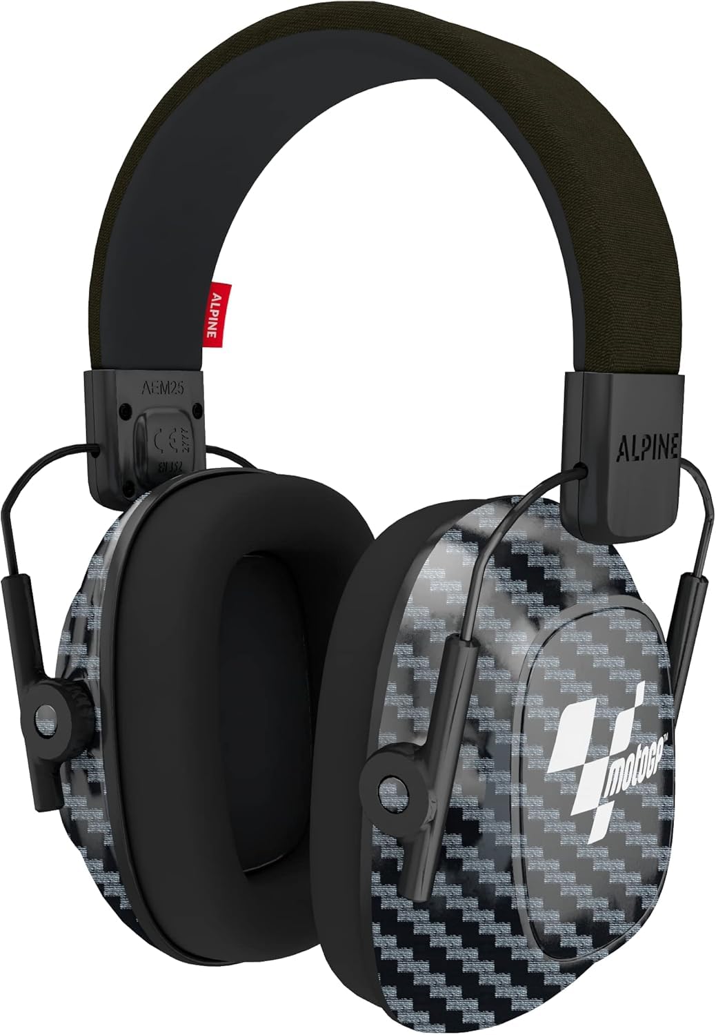 Alpine Racing Pro Earmuff MotoGP™ - Kapselgehörschutz für Erwachsene - Gehörschutz für Motorsportveranstaltungen und laute Umgebungen - Lärmreduzierung von 26 dB - Hochwertiges Karbon