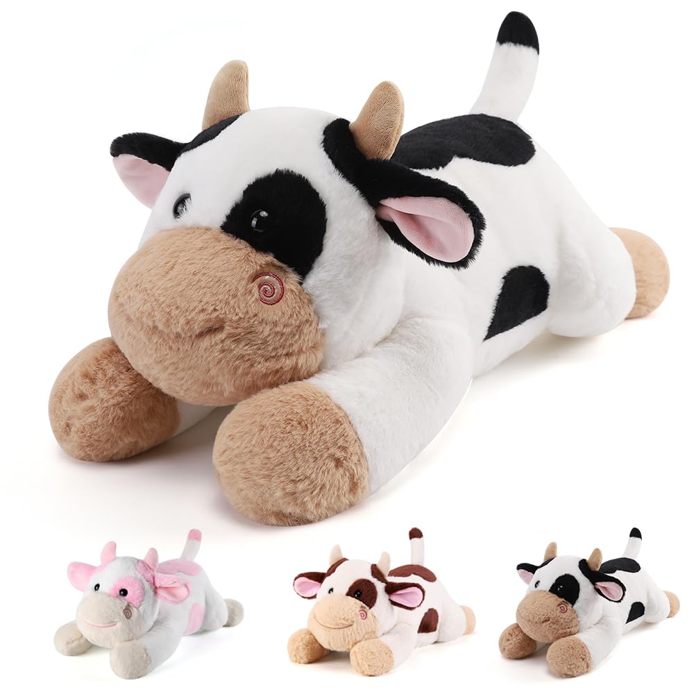Cow Weighted Stuffed Animals - 12 Inch 1.0 Pounds Weighted Plushies Cow Stuffed Animals - Small Plush Pillow - Cute Plush Toys Gifts for Kids & Adults (12" 1.0 lbs)