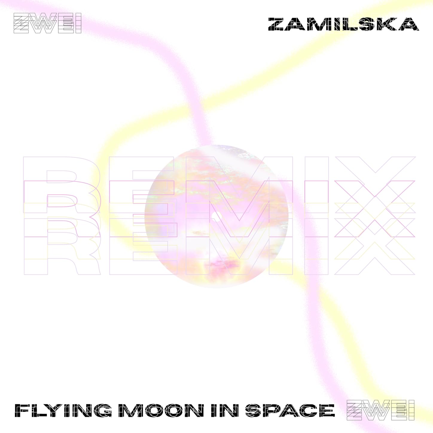 Flying Moon in Space
