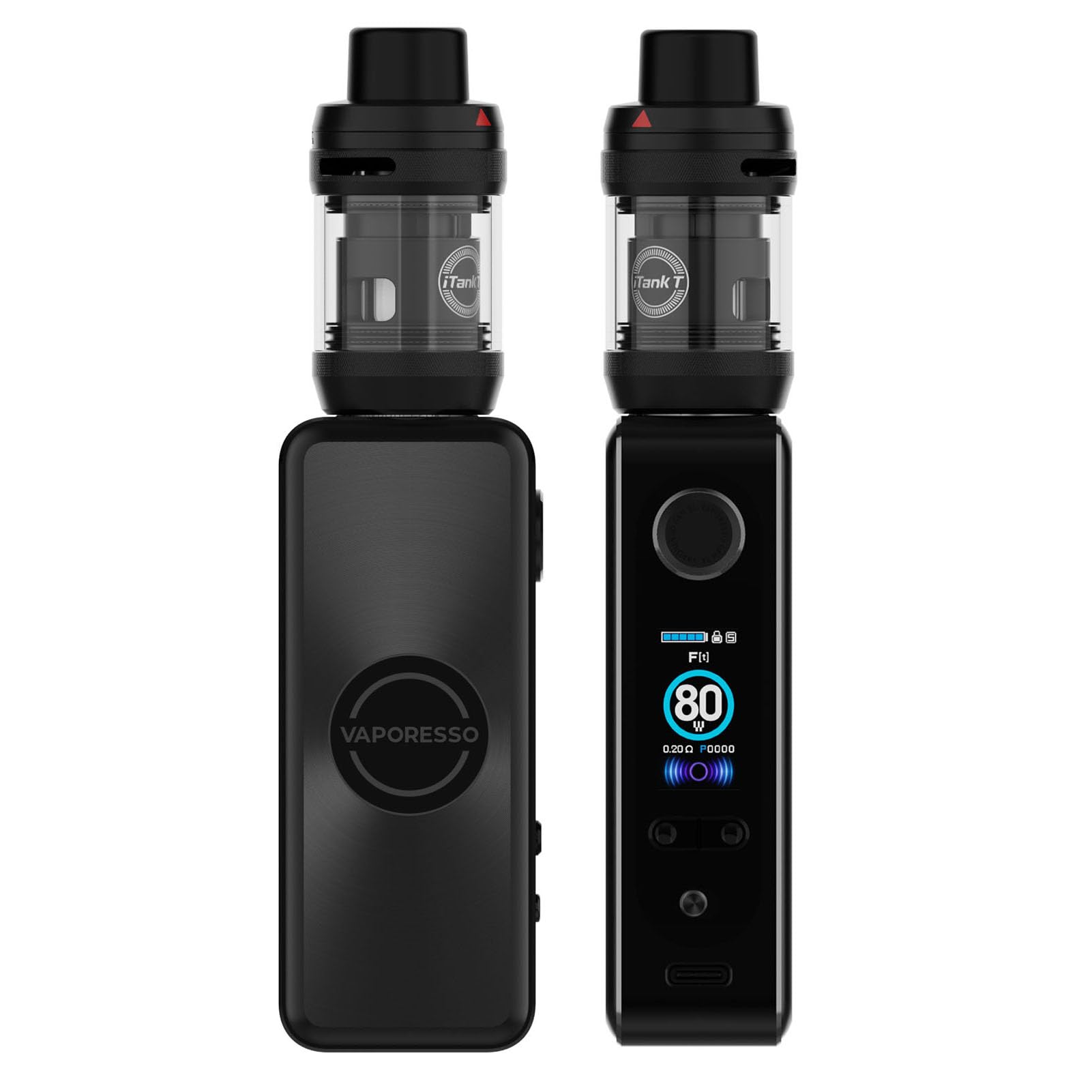 Vaporesso GEN SE Kit | 80W Vaporesso SE MAX Mod -Vape DL - 3ml Auto-Open Top iTank T Clearomizer Fit GTI Mesh Coil (Gti 0.2Ω/ 0.4Ω) E Cigarette Vaporizer No Nicotine No Liquid (Negro oscuro)