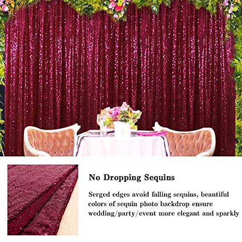 Amzlokae Sequin Curtains 2 Panels 2Ftx8Ft Burgundy Sequin Curtain Backdrop Sequin Window Curtains Photography Backdrop Glitter Shower Curtains Party Backdrop Wine Sparkle Backdrop Christmas Decor #TOP3