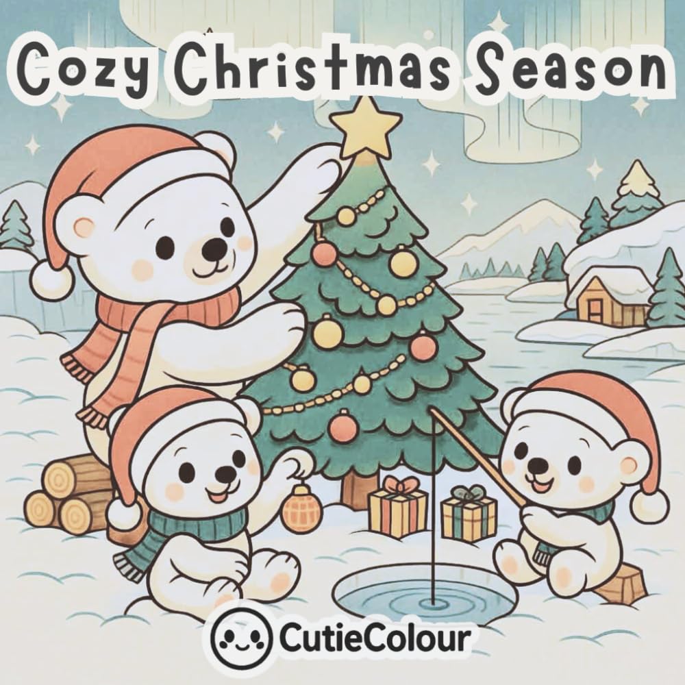 Cozy Christmas Season: Bold and easy coloring book for adults, teens and kids featuring winter activities and fun Christmas traditions and more!