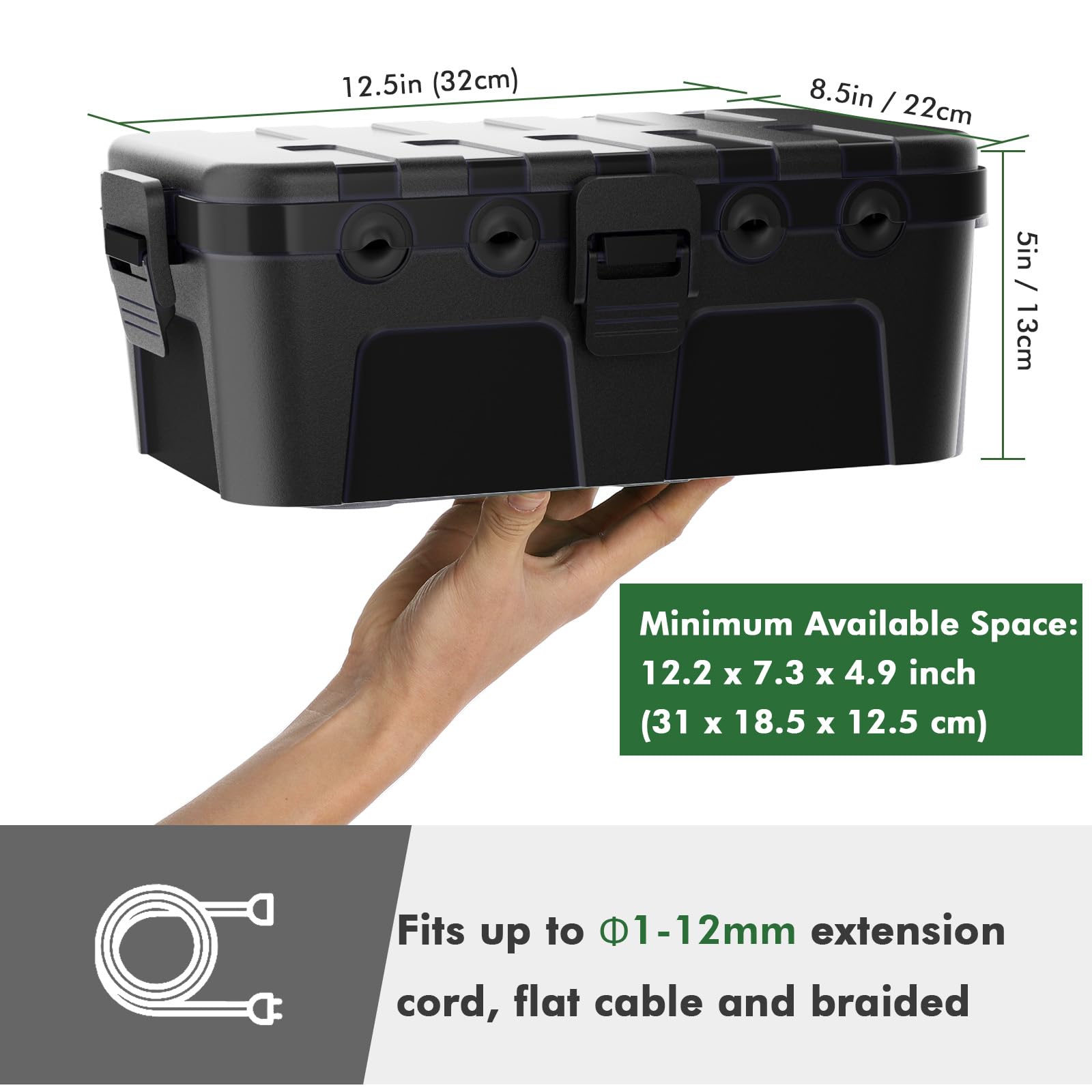RESTMO Große Wasserdichte Kabelbox Outdoor, IP54 Verteilerdose Außen Wasserdicht, 32 x 22 x 13 cm Wasserdichte Box für Garten, Schutz von Verlängerungskabel, Steckdosenleisten, Außensteckern - Blau RESTMO Große Wasserdichte Kabelbox Outdoor, IP54 Verteilerdose Außen Wasserdicht, 32 x 22 x 13 cm Wasserdichte Box für Garten, Schutz von Verlängerungskabel, Steckdosenleisten, Außensteckern - Blau