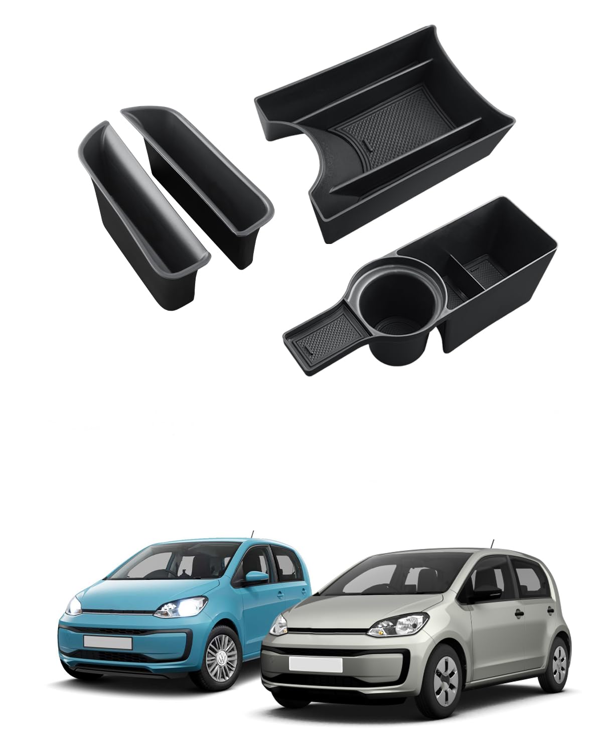 CDEFG Compatibile con VW UP GTI/Seat MII/Citigo 2013 – 2023 – Organizer per console centrale, per auto, centrale, accessori GTI [3 pezzi]