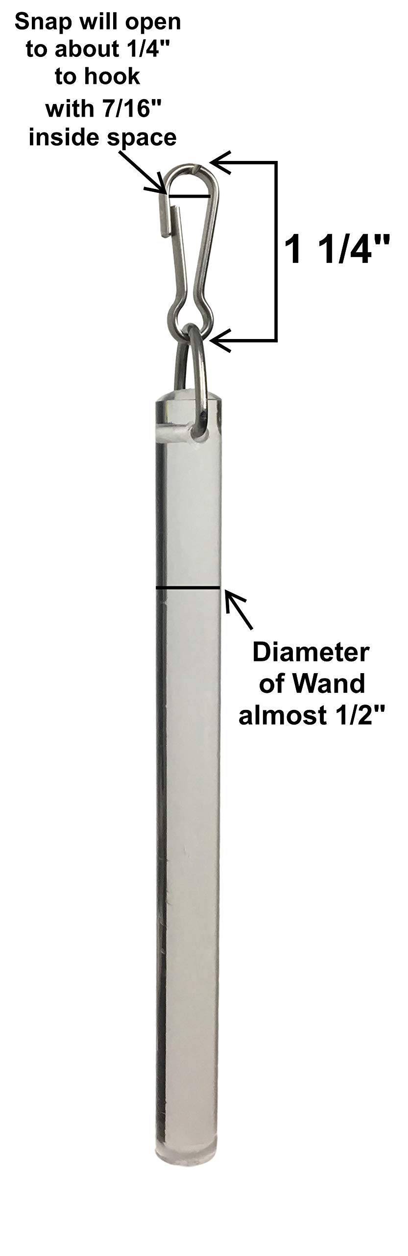 GMA Group Heavy Duty Clear Acrylic Drapery Curtain Wands 1/2