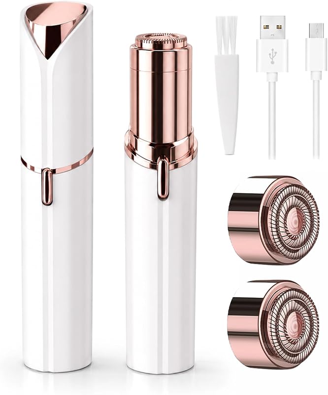 Depilador facial elétrico GJX recarregável via USB com 2 cabeças de reposição, modelo 1112