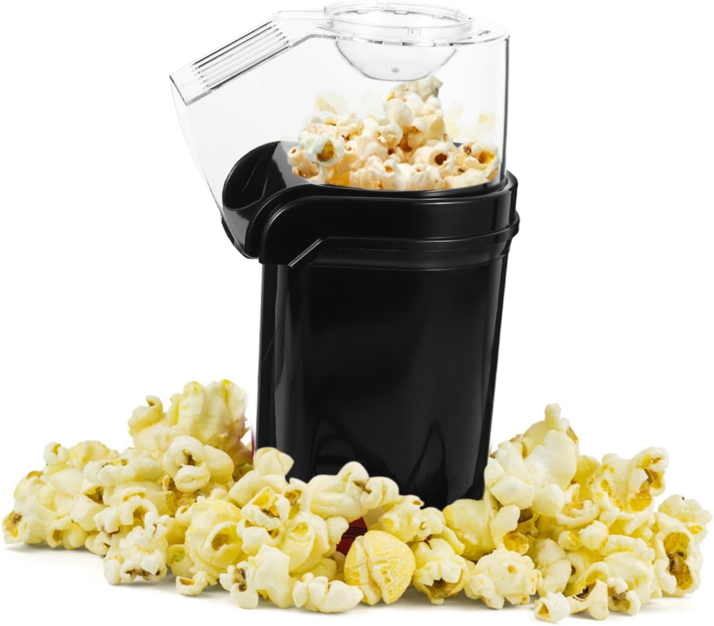 Generic Electric Hot Air Popcorn Maker Reusable Snack Machine for Healthy Popping Compact Design for Home Movie and Parties Black Color Effortless Operation