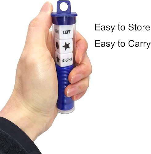 Vista 31 de Ahoper Juego de dados de centro izquierdo y derecho con 3 dados + 36 fichas. El almacenamiento de tubo redondo es muy conveniente para viajar. Fácil