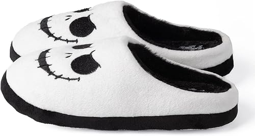 Disney The Nightmare Before Christmas Jack Skellington Face - Pantuflas para mujer, Negro -