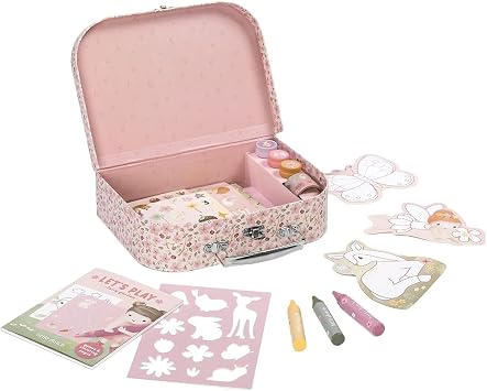 Little Dutch Craft Set / Craft Case - Creative Craft Sticker - Rosas Creative Case - for Girls from 3 Years - Pink & Friends