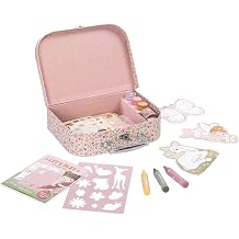 Little Dutch Craft Set / Craft Case - Creative Craft Sticker - Rosa's Creative Case - for Girls from 3 Years - Pink & Friends