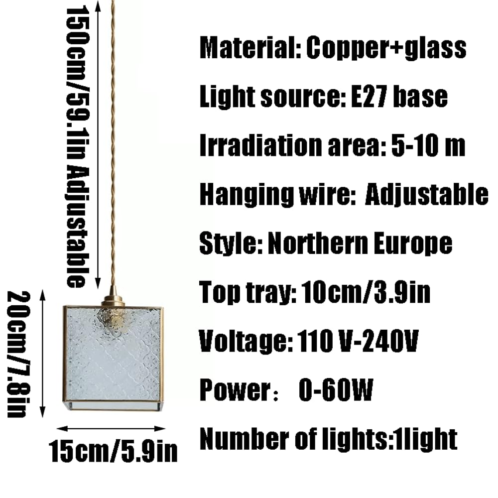 Lámpara De Techo Francesa Minimalista E27 - Luz Vidrio Cobre Ajustable