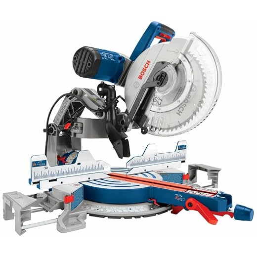 BOSCH Power Tools GCM12SD - 15 Amp 12 Inch Corded Dual-Bevel Sliding Glide Miter Saw with 60 Tooth Saw Blade , Blue