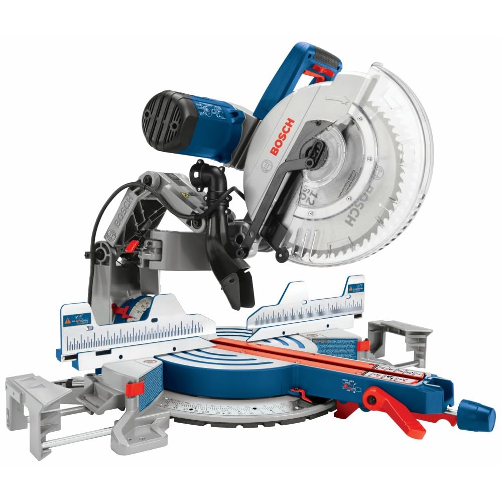 BOSCH GCM12SD 15 Amp 12 Inch Corded Dual-Bevel Sliding Glide Miter Saw with 60 Tooth Saw Blade