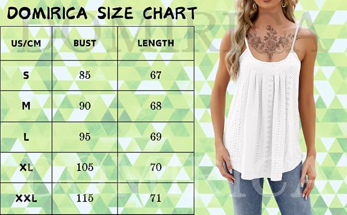 Summer Tank Top for Women Casual Loose Spaghetti Strap Fashion T Shirt Scoop Neck Eyelet Embroidery Beach Tunic Tops image 3