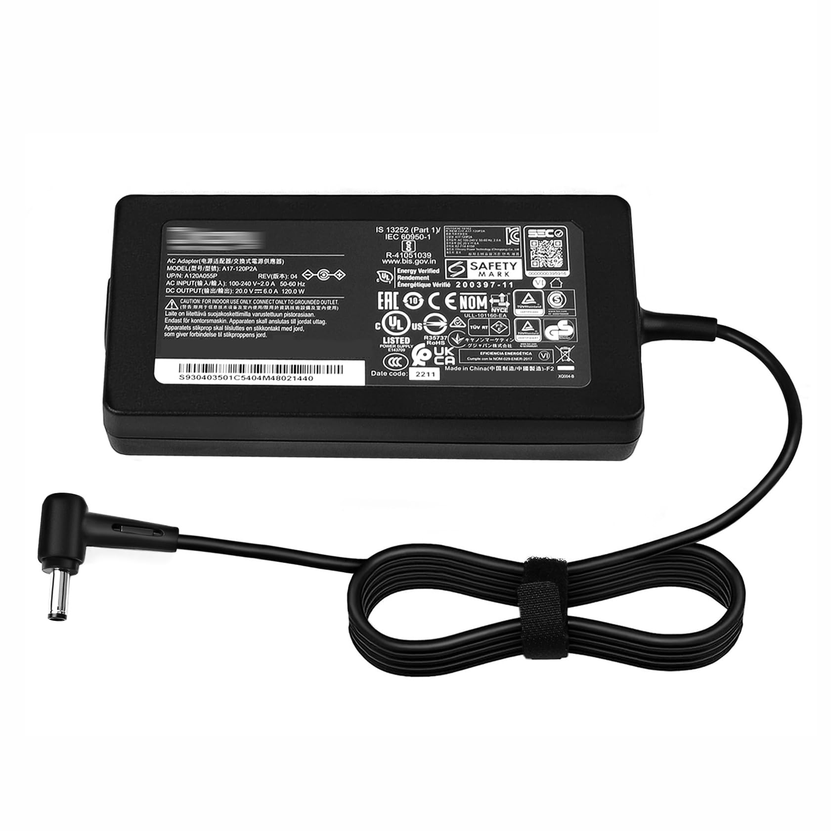 120W Netzkabel Netzteil für MSI Cyborg 15 A13VE A13VF Thin GF63 12VE 12VF GV15 GF63 10 11 12th Laptop MS-16R5 MS-16R6 MS-16R7 MS-16R8 Summit E16 Flip A13V Ladegerät Netzteil A17-120P2A