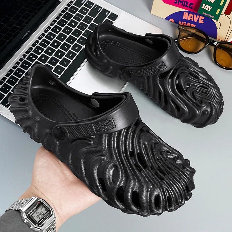 Image of Unisex Slip-On Wave Design Pattern Clogs
