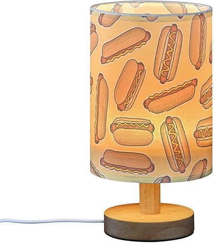FRODOTGV Night Lamp Table Top Lamp Cylinder Cartoon Hot Dog Lamps for Small Spaces Glass Table