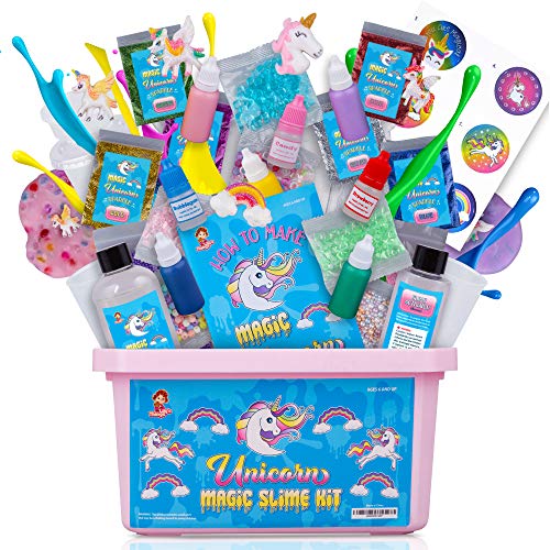 Unicorn Slime Kit for Girls - Slime Kits with Everything in One Box - Unicorn Poop Slime Kit with Unicorn Charms - Unicorn Toys for Girls