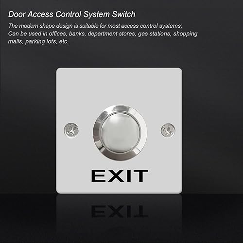 Miniatura 5 de mxuteuk Sistema de control de acceso de puerta Interruptor de botón momentáneo Panel de aleación de zinc Botón de salida de puerta Pulsador DC12V 3A