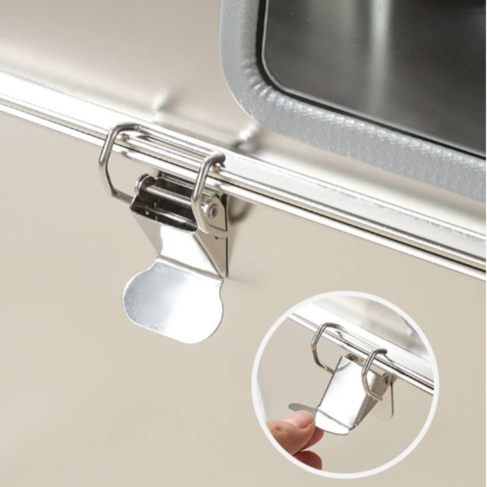 Lettiera in Acciaio Inox Resistente Ai Graffi Lettiera con Due Ingressi Antiodore per Gatti, 50 35 40CM
