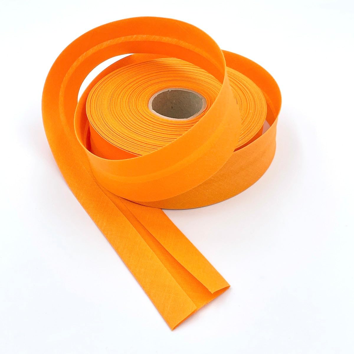 Craft Cult 40mm Wide Plain Bias Binding Tape - 25 Metre Roll (19 - Tangerine Orange)