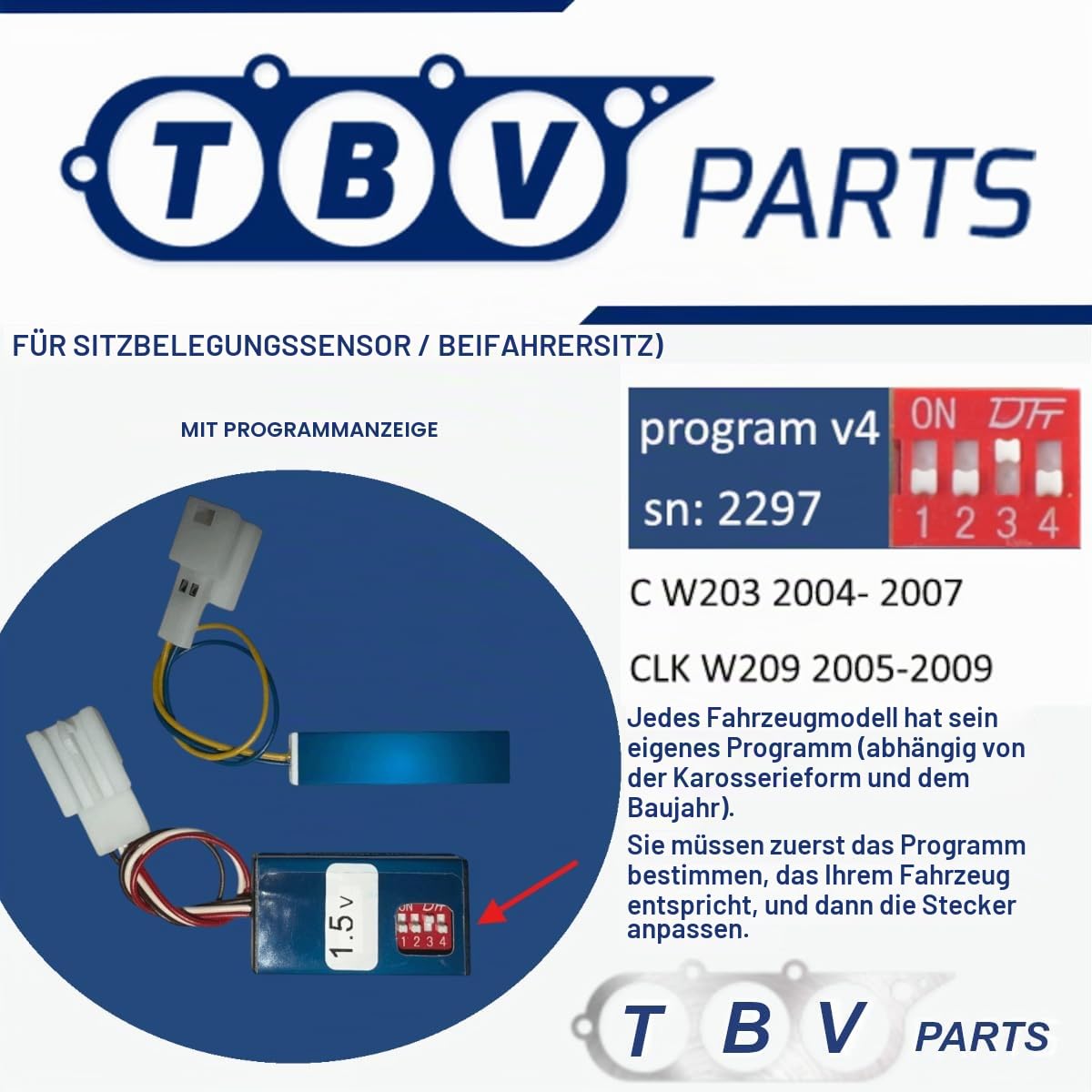 Diagnose-Hilfswerkzeug – Belegungssensor für Beifahrersitz, kompatibel mit C-Klasse (C-CLASS) W203 2004-2007 CLK-Klasse (CLK-CLASS) W209 2005-2009