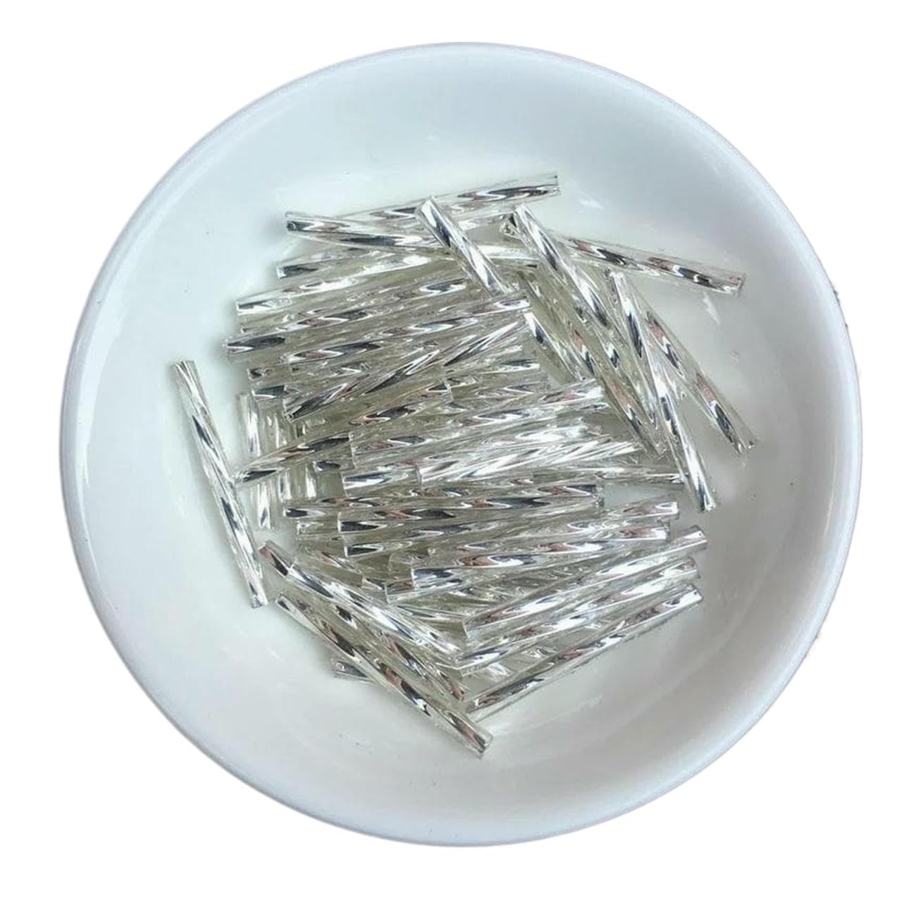 Cuentas de cristal transparente, Cuentas espaciadoras de tubo de vidrio, multicolor, 2,5 mm x 25 mm, paquete giratorio de 36 for joyería DIY(Light Blue)