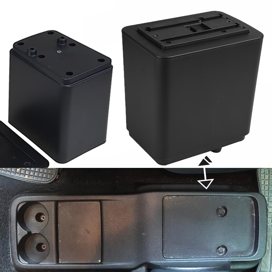 Reposabrazos Central para Citroen Berlingo Apoyabrazos con Doble Almacenamiento, Fácil de Instalar, Consola Central para Coche, Accesorio Personalizado Negro
