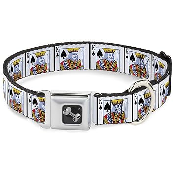 Buckle-Down King of Spades Dog Collar Bone, Medium/11-17