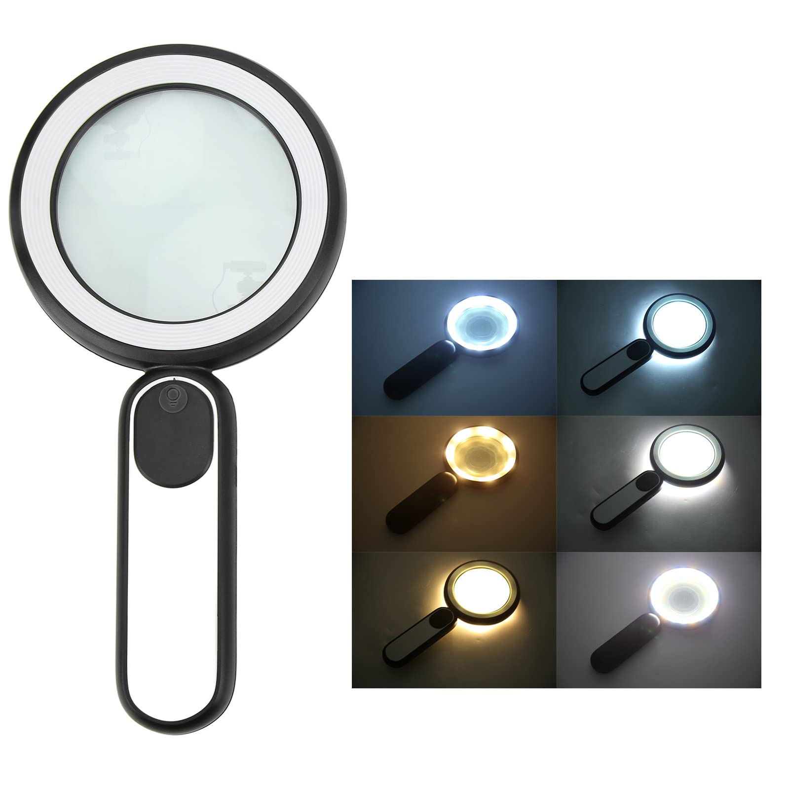 Lupa LED 10-krotne powiększenie soczewki lupy regulowane do czytania i obserwacji lupa LED
