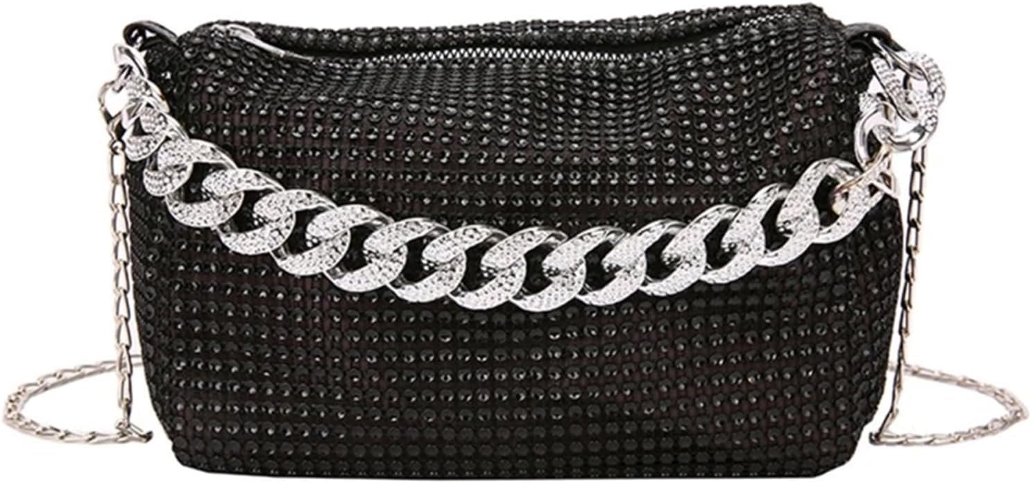Sac de soirée strass noir confortable pour ranger vos affaires en fête