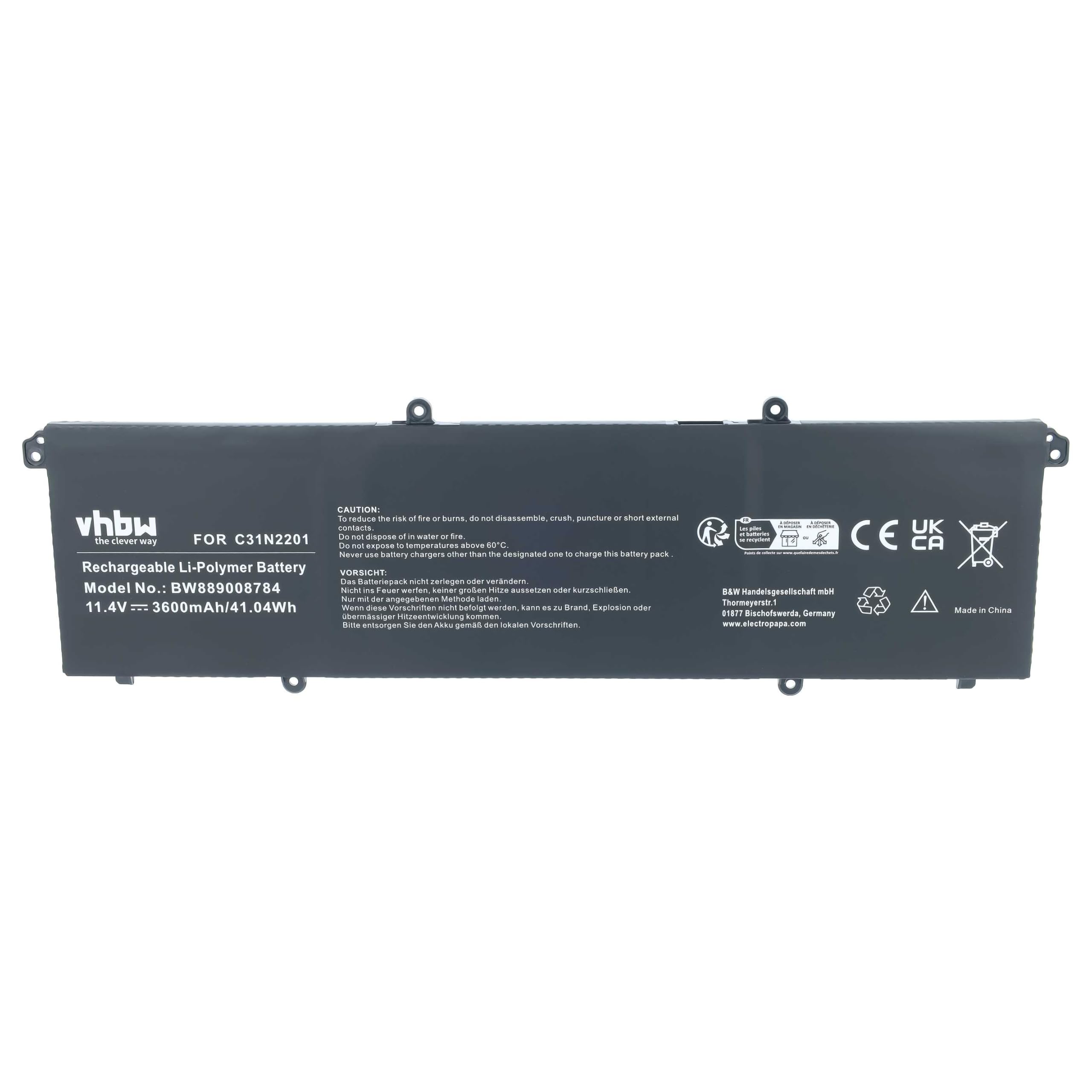 vhbw Batería Compatible con ASUS VivoBook S1605VA, S1605VA-MB178W