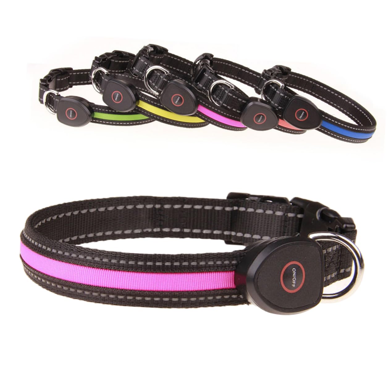 FRCOLOR 3 Pz Collare Lampeggiante Per Animali Domestici Collana a Led Per Animali Domestici Collare Per Cani Per i a Led Anello Della Catena Addebitabile
