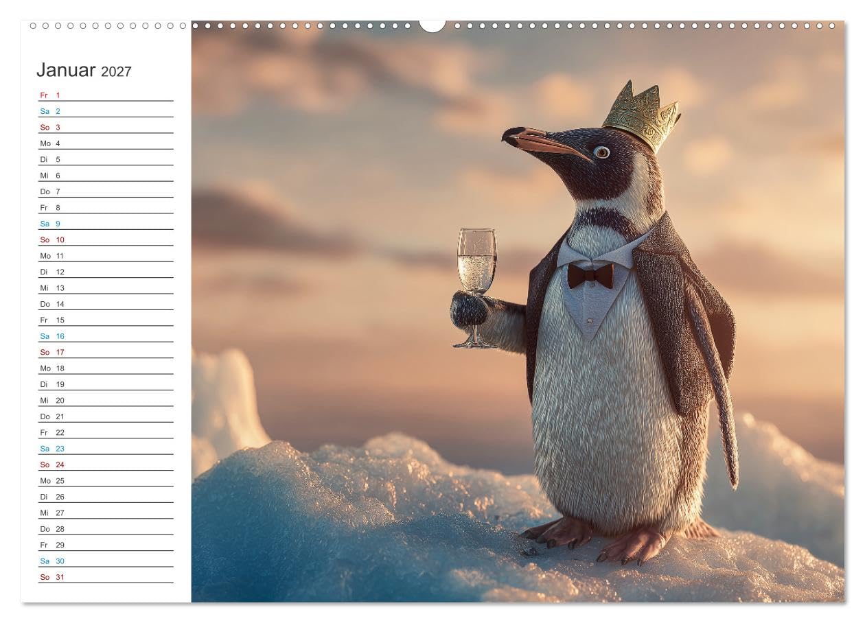 Tierisch genial (hochwertiger Premium Wandkalender 2027 DIN A2 quer), Kunstdruck in Hochglanz: 12 Monate voller Humor, Stil und Fun Facts, die niemand ... jeder weitererzählt. (CALVENDO Spass)