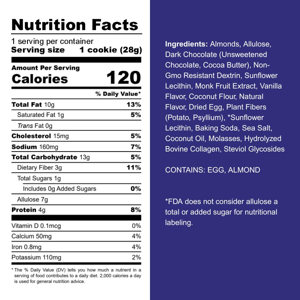 Good Journey Soft Chocolate Chip Cookies - 12 cookies | low carb, keto, gluten-free cookies