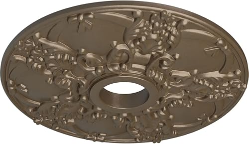 Vista 24 de Ekena Millwork CM18NOPOS Medallón de techo Norwich, 45.72cmOD x 8.97cmID x 1 3/8"P, pintado a mano cobre pulido