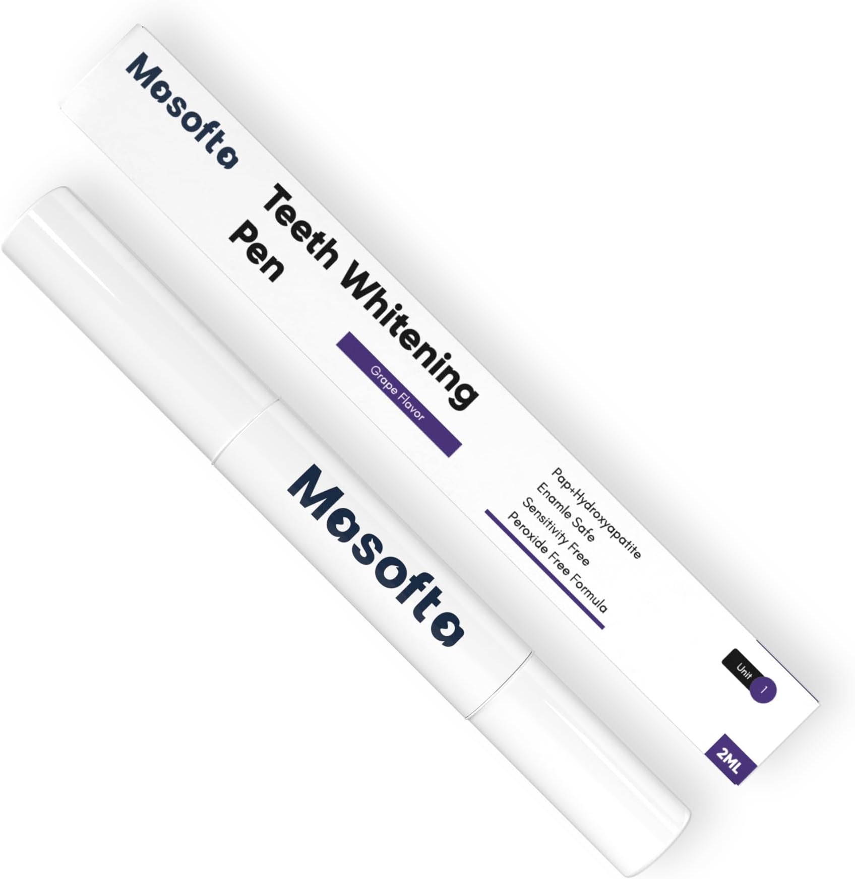 Masofta Teeth for Removing Yellow and Dark Stains with Pap+, Peroxide & Sensitivity Free - Whitening Pen 2 ml
