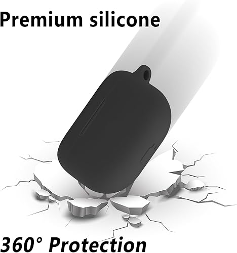 Miniatura 3 de Geiomoo Funda de silicona para Jabra Elite 8 Active, Jabra Elite 10, Funda protectora con mosquetón (negro)