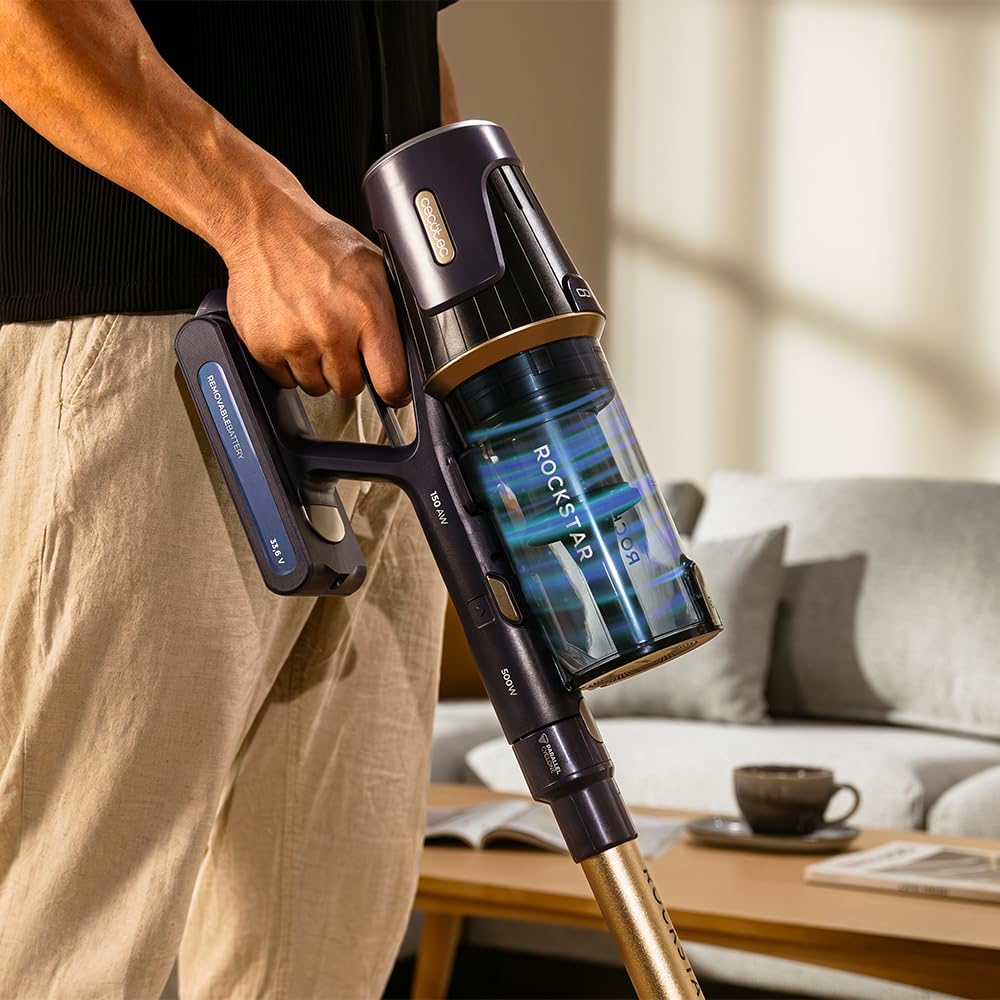 Cecotec Kabelloser Staubsauger BLDC Conga Rockstar RS70 Pet Flex, 500 W, Saugleistung 150 AW, Auto-Modus, Tierbürste und Flexibler Schlauch, Akku 33,6 V, reinigt 140 m² im Eco-Modus
