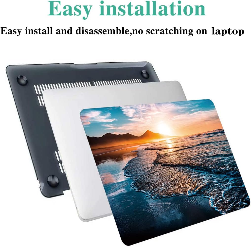 DTangLsm for MacBook Pro 13 inch Case 2026 2025 2024 2023 2022-2016 M2 M1 A2338 A2289 A2251 A2159 A1989 A1708 A1706 Plastic Hard Shell Ocean Cover for MacBook Pro 2020 Case+Keybaord Skin, Sunset Beach - Image 5