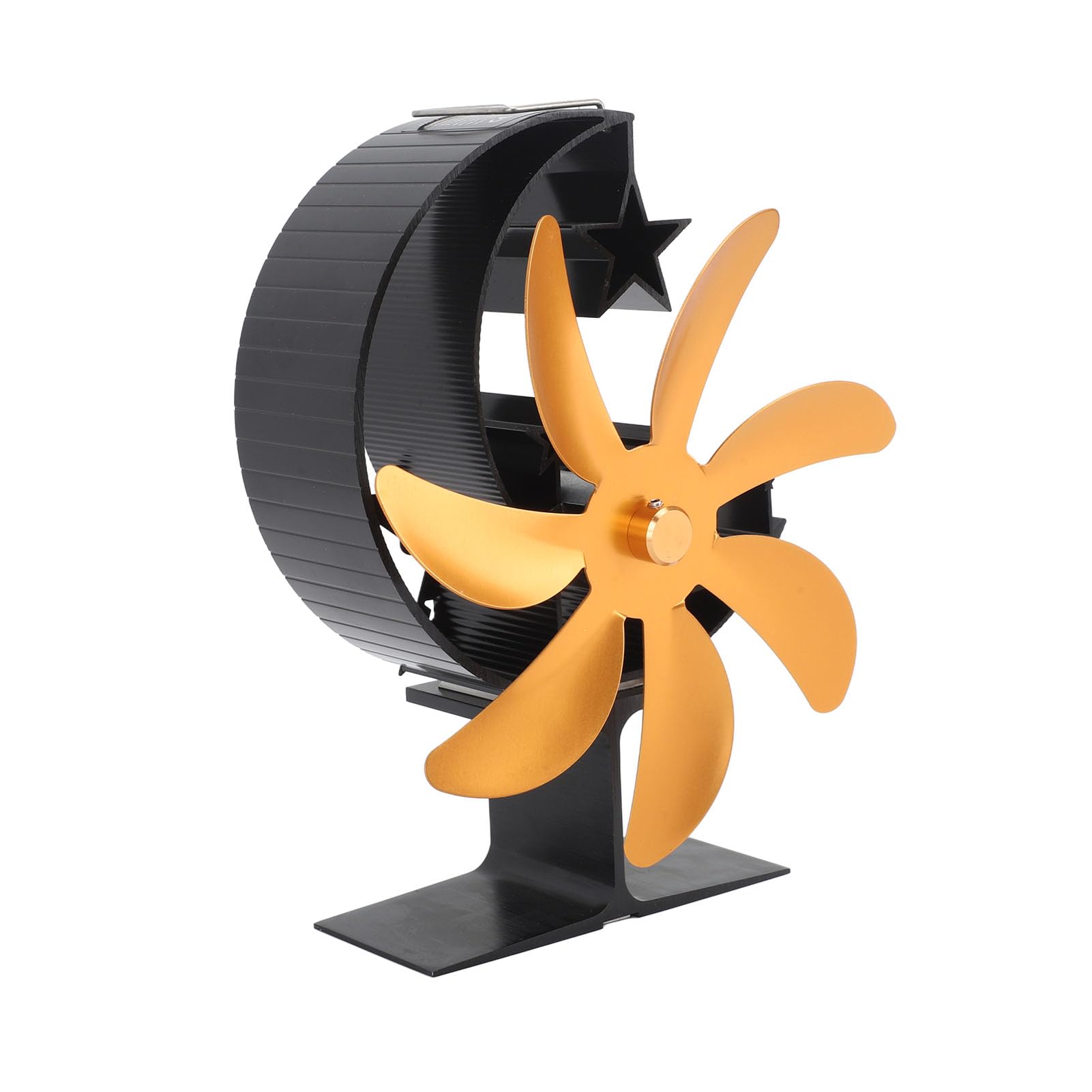 Ventilatore per stufa alimentato a calore, efficiente e silenzioso, per stufe a legna, ventilatore per pesca sul ghiaccio, 700 g (oro)