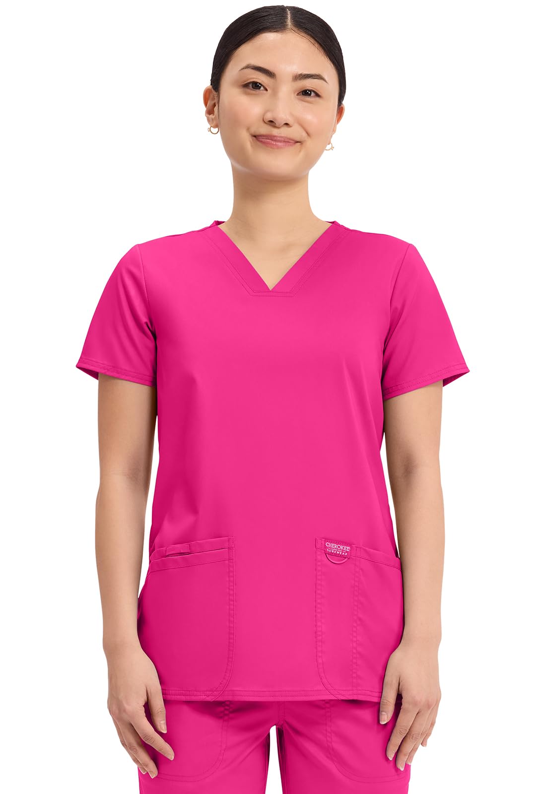 Medical Women's Scrub Top V-Neck Modern Classic Fit with 3 Pockets, Ultra Soft and 2-Way Stretch Fabric - WW620