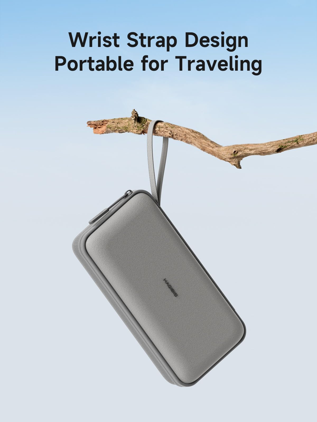 Hagibis Organizer da viaggio per elettronica, organizer per cavi, portatile, impermeabile, custodia per cavo, caricabatterie, power bank, scheda SD, mouse, chiavetta USB (DPB03 grigio)