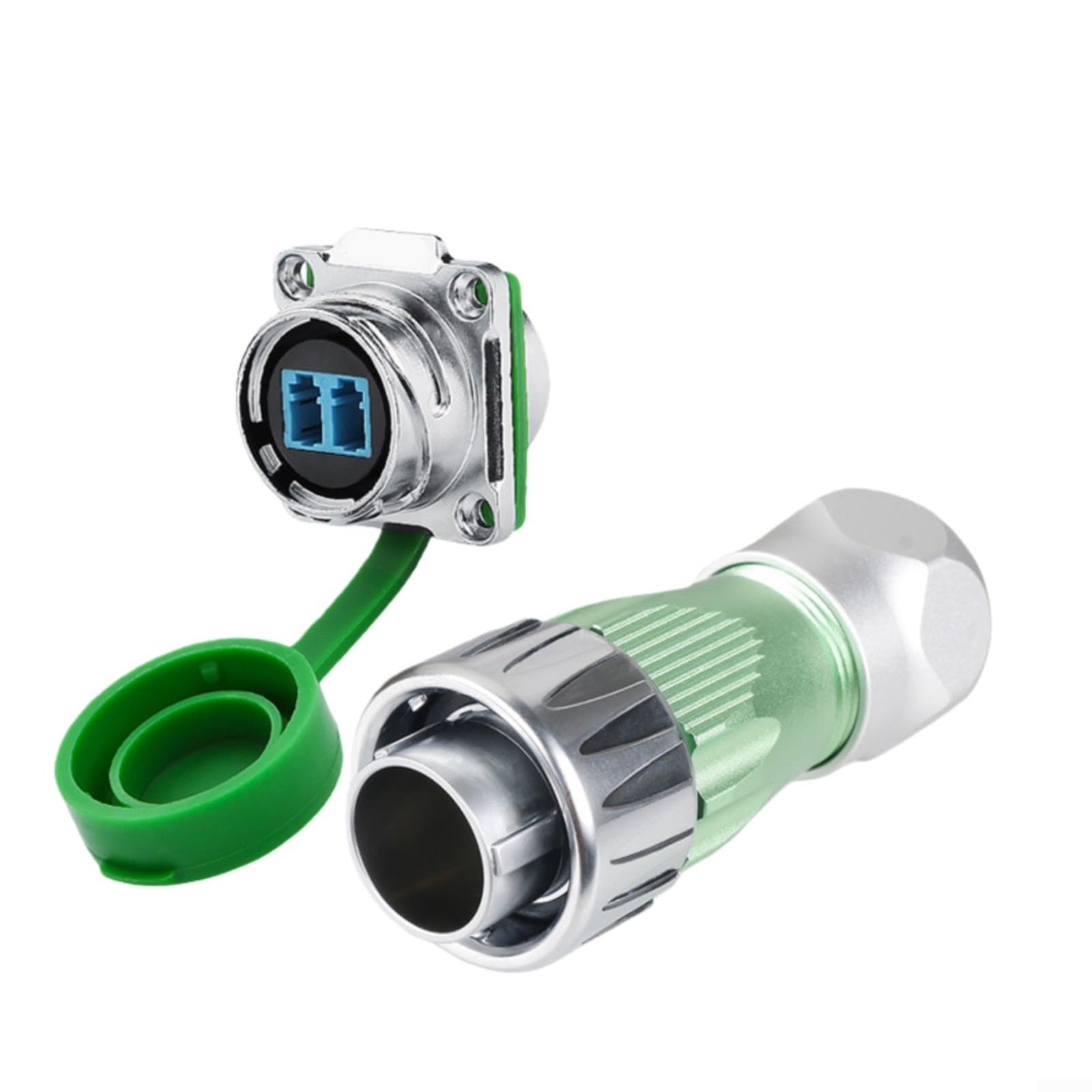 DH-24 LC Singlemode per connettore in fibra ottica duplex IP68 Impermeabile 10Gbps ≤0.35dB Alloggiamento in metallo per l'automazione industriale Solar Marine(A)